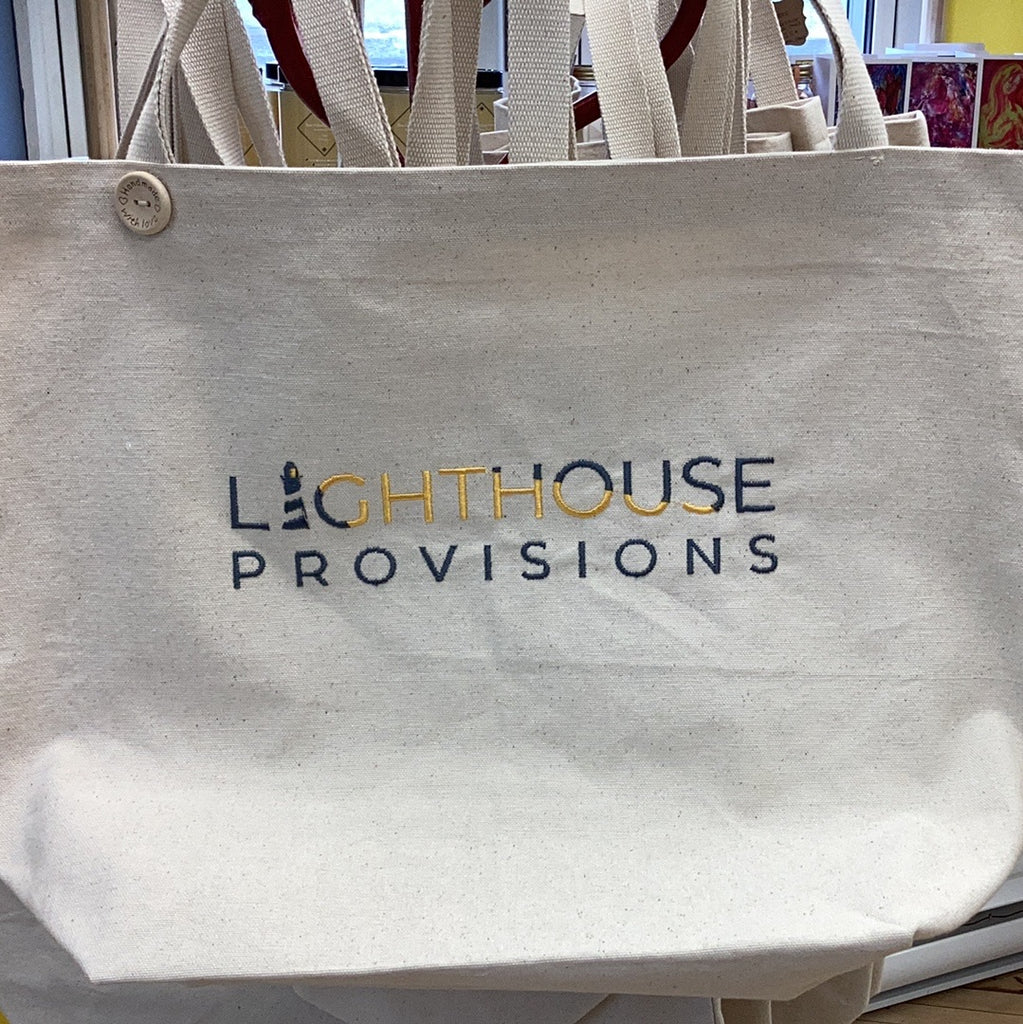 Handmade Embroidered Lighthouse Provisions LARGE Tote