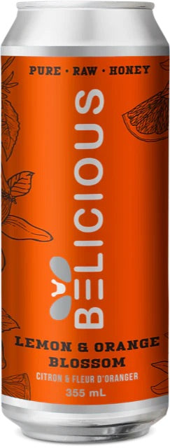 Belicious Sparkling Honey Beverage - Lemon & Orange Blossom - Nonalcoholic 355ml