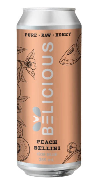 Belicious Sparkling Honey Beverage - Peach Bellini - Nonalcoholic 355ml