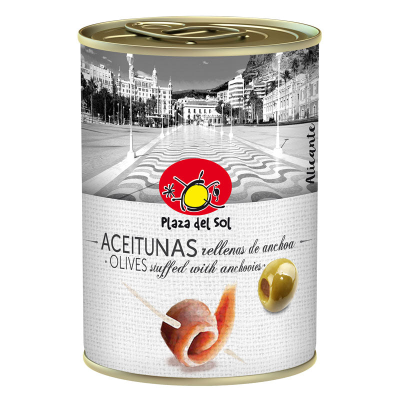 Plaza del Sol - Spanish Green Olives stuffed with Anchovies 250ml