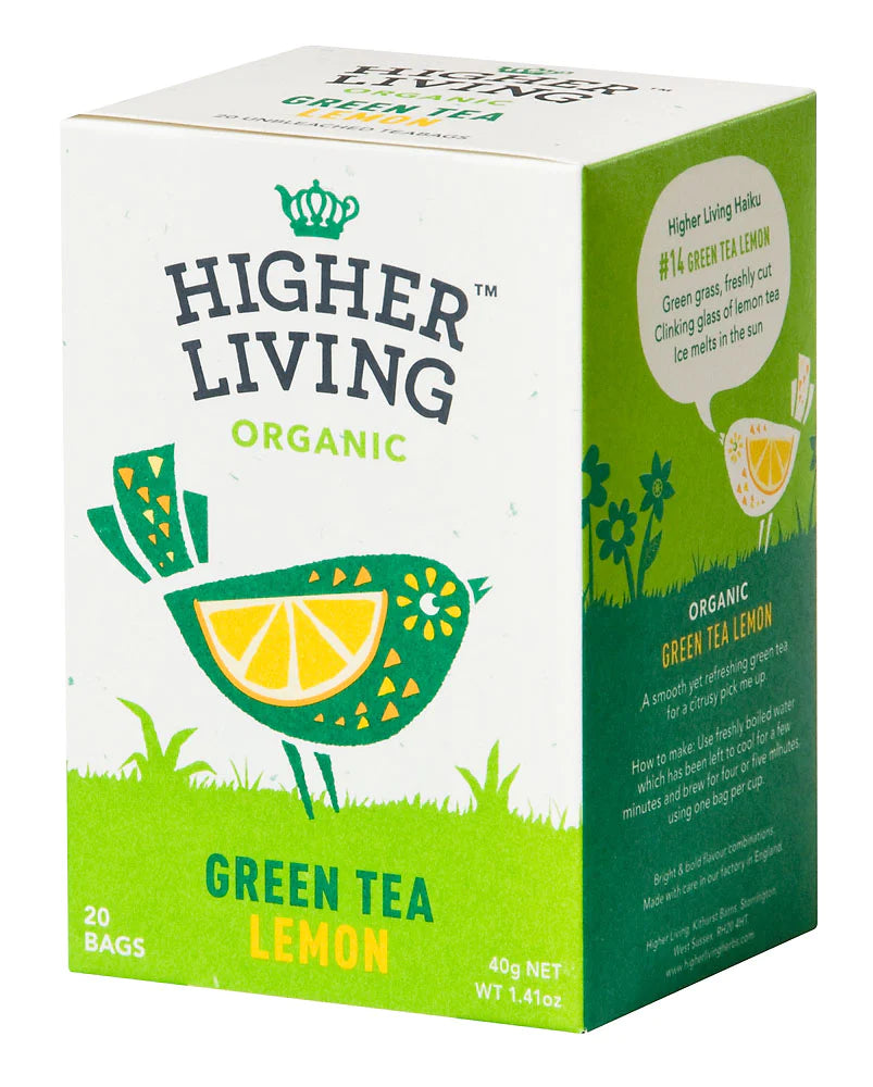 Higher Living Tea - Green Tea with Lemon 20 bags 40g