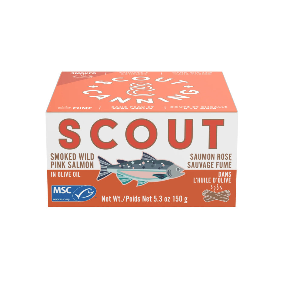 SCOUT CANNING - Smoked Wild Pink Salmon in Olive Oil 150g